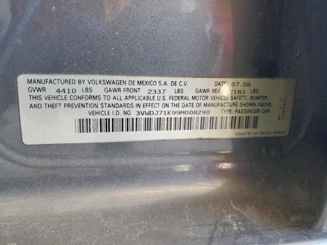 3VWDJ71K99M008290 - 2009 VOLKSWAGEN GLI ნაცრისფერი ფოტო 12