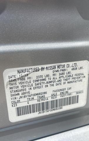 JN1BV7AP0EM682086 - 2014 INFINITI Q50 BASE SILVER photo 10