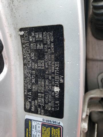 KNDJT2A11B7714311 - 2011 KIA SOUL SILVER photo 12