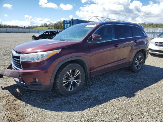 5TDJKRFH4GS271036 - 2016 TOYOTA HIGHLANDER XLE BURGUNDY photo 1