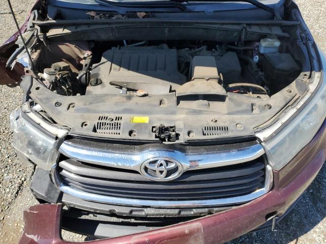 5TDJKRFH4GS271036 - 2016 TOYOTA HIGHLANDER XLE BURGUNDY photo 12
