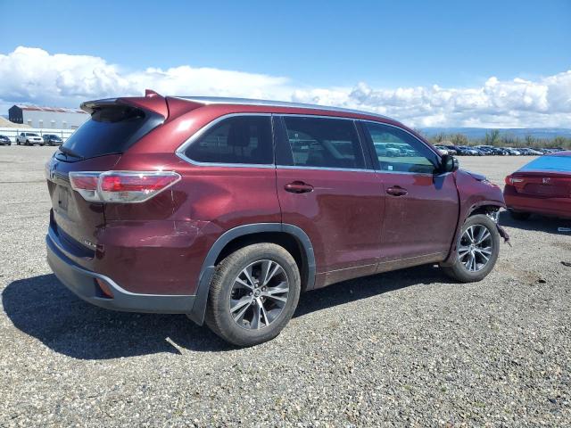 5TDJKRFH4GS271036 - 2016 TOYOTA HIGHLANDER XLE BURGUNDY photo 3
