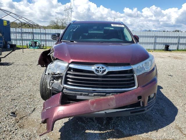 5TDJKRFH4GS271036 - 2016 TOYOTA HIGHLANDER XLE BURGUNDY photo 5