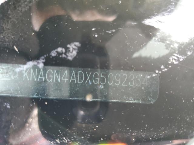 KNAGN4ADXG5092334 - 2016 KIA OPTIMA HYBRID BLACK photo 12