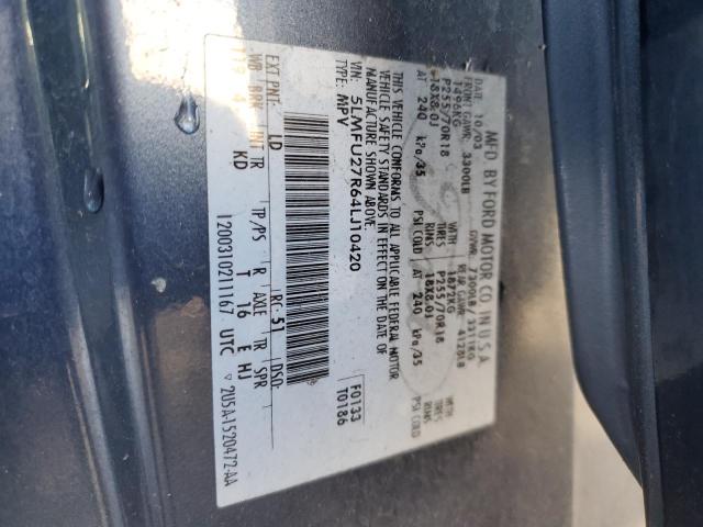 5LMFU27R64LJ10420 - 2004 LINCOLN NAVIGATOR ლურჯი ფოტო 13