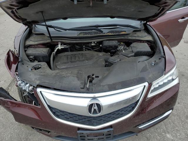 5FRYD4H46FB030957 - 2015 ACURA MDX TECHNOLOGY MAROON photo 12