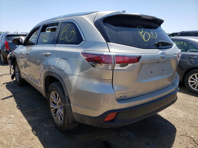 5TDJKRFH9FS169276 - 2015 TOYOTA HIGHLANDER XLE GOLD photo 3