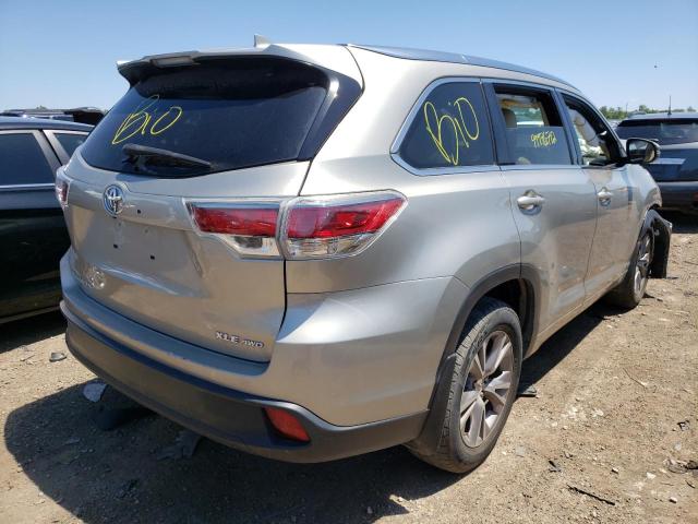 5TDJKRFH9FS169276 - 2015 TOYOTA HIGHLANDER XLE GOLD photo 4