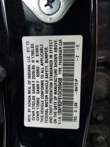 19XFB2F91DE209458 - 2013 HONDA CIVIC EXL BLACK photo 13