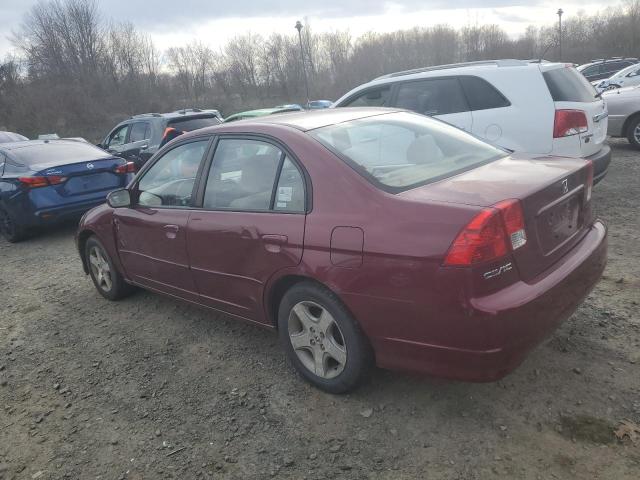 2HGES26704H520153 - 2004 HONDA CIVIC EX RED photo 2