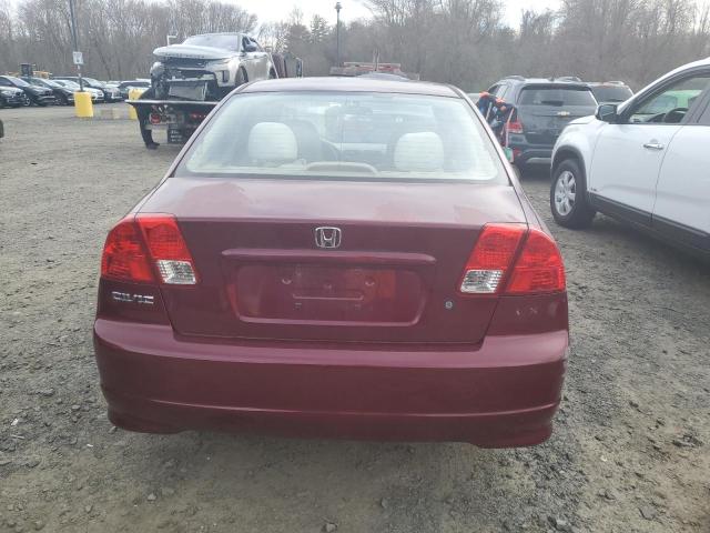 2HGES26704H520153 - 2004 HONDA CIVIC EX RED photo 6