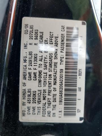 19UUA66206A030159 - 2006 ACURA 3.2 TL BLACK photo 12