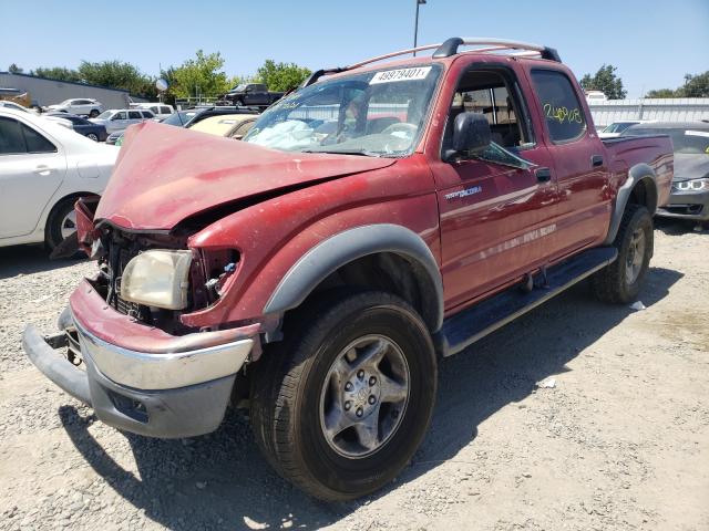 5TEGN92N72Z135251 - 2002 TOYOTA TACOMA DOUBLE CAB PRERUNNER BURGUNDY photo 2