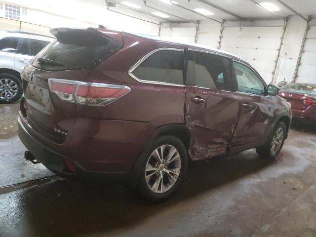 5TDJKRFH5FS138736 - 2015 TOYOTA HIGHLANDER XLE BURGUNDY photo 3