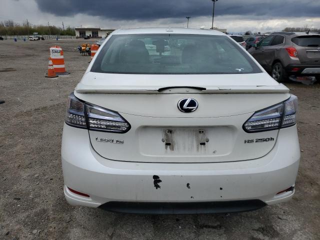 JTHBB1BA1A2011933 - 2010 LEXUS HS 250H WHITE photo 6