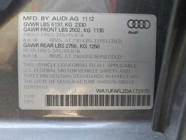 WA1UFAFL2DA172970 - 2013 AUDI A4 ALLROAD PREMIUM PLUS GRAY photo 12