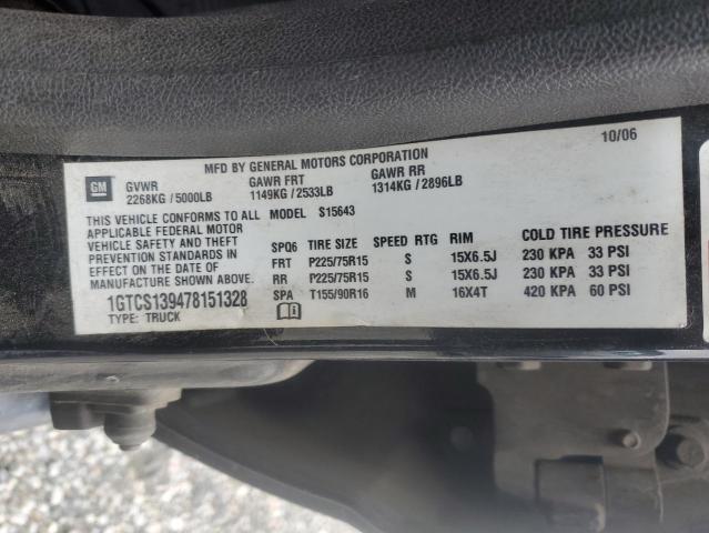 1GTCS139478151328 - 2007 GMC CANYON BLACK photo 12