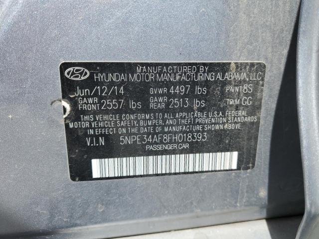 5NPE34AF8FH018393 - 2015 HYUNDAI SONATA SPORT SILVER photo 13