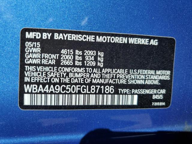 WBA4A9C50FGL87186 - 2015 BMW 428 I GRAN COUPE SULEV BLUE photo 13