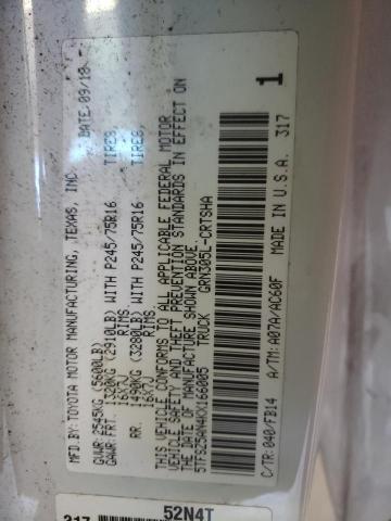 5TFSZ5AN4KX166005 - 2019 TOYOTA TACOMA ACCESS CAB თეთრი ფოტო 13