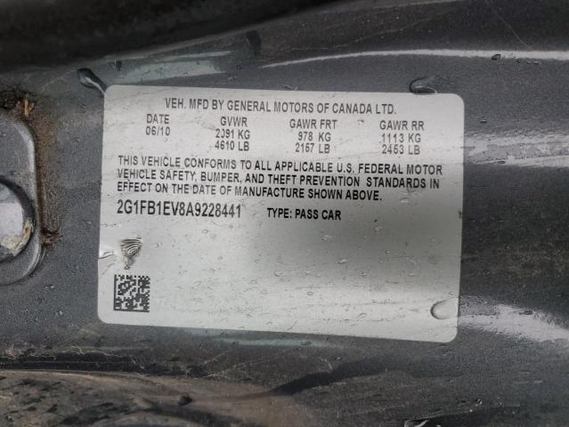 2G1FB1EV8A9228441 - 2010 CHEVROLET CAMARO LT GRAY photo 13