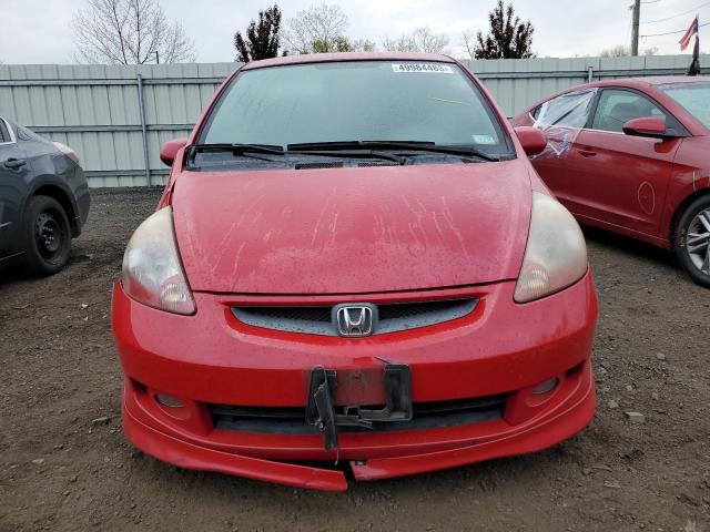 JHMGD38617S067216 - 2007 HONDA FIT S RED photo 5