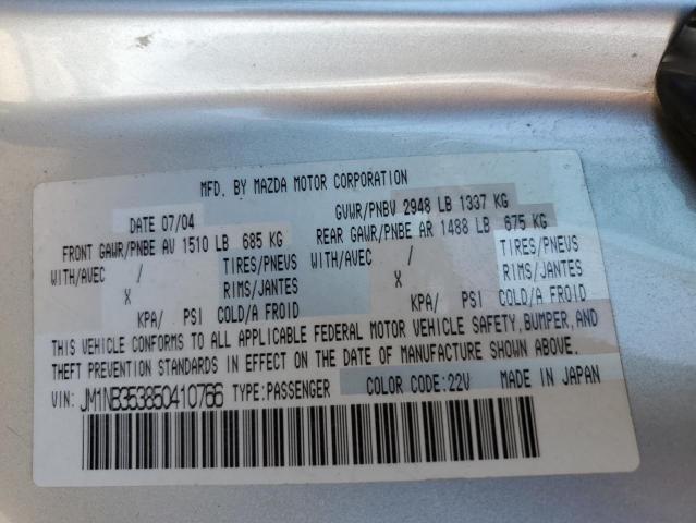 JM1NB353850410766 - 2005 MAZDA MX-5 MIATA BASE SILVER photo 12