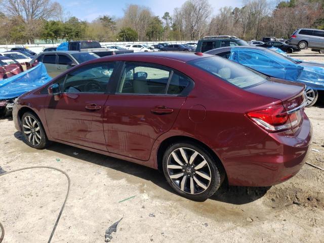 2HGFB2F98FH541650 - 2015 HONDA CIVIC EXL წითელი ფოტო 2