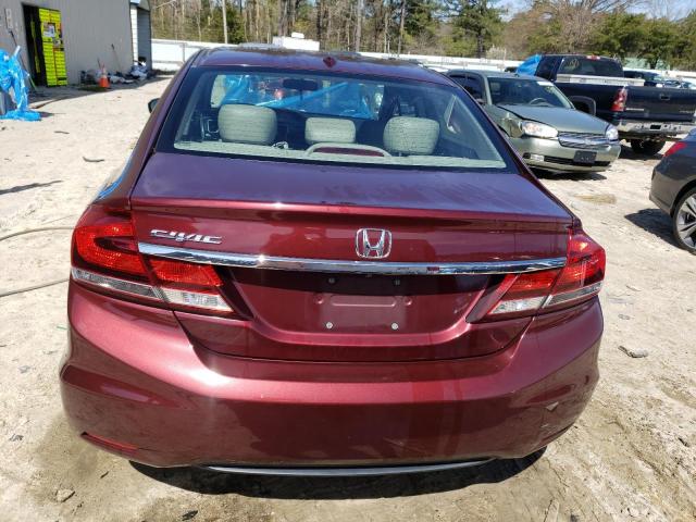 2HGFB2F98FH541650 - 2015 HONDA CIVIC EXL წითელი ფოტო 6