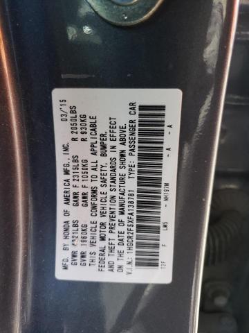 1HGCR2F5XFA138781 - 2015 HONDA ACCORD SPORT SILVER photo 12