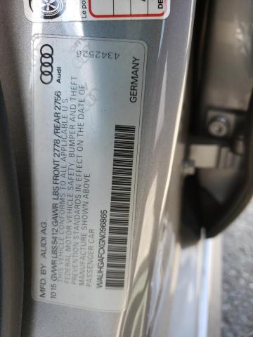 WAUHGAFCXGN096865 - 2016 AUDI A6 PRESTIGE ვერცხლისფერი ფოტო 12