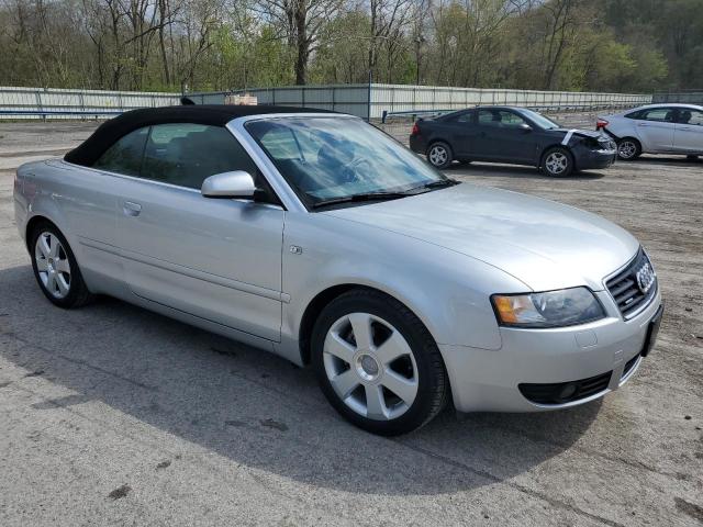 WAUDT48H35K020830 - 2005 AUDI A4 QUATTRO CABRIOLET SILVER photo 4