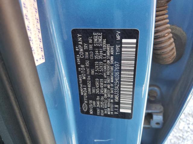 KM8J33A25HU367697 - 2017 HYUNDAI TUCSON LIMITED BLUE photo 12