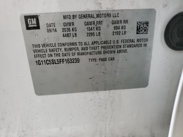 1G11C5SL5FF163239 - 2015 CHEVROLET MALIBU 1LT WHITE photo 12