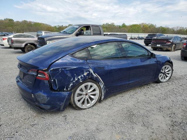 5YJ3E1EB2MF868555 - 2021 TESLA MODEL 3 BLUE photo 3