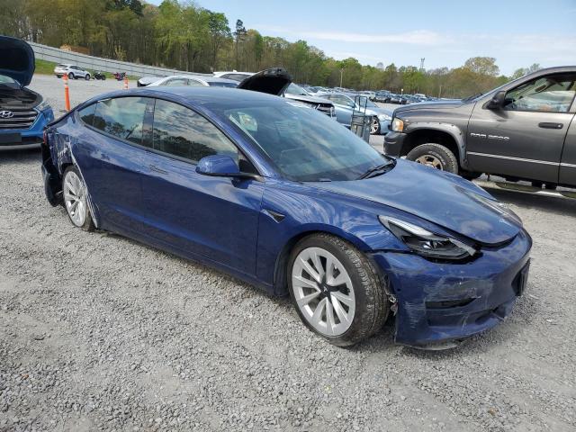 5YJ3E1EB2MF868555 - 2021 TESLA MODEL 3 BLUE photo 4