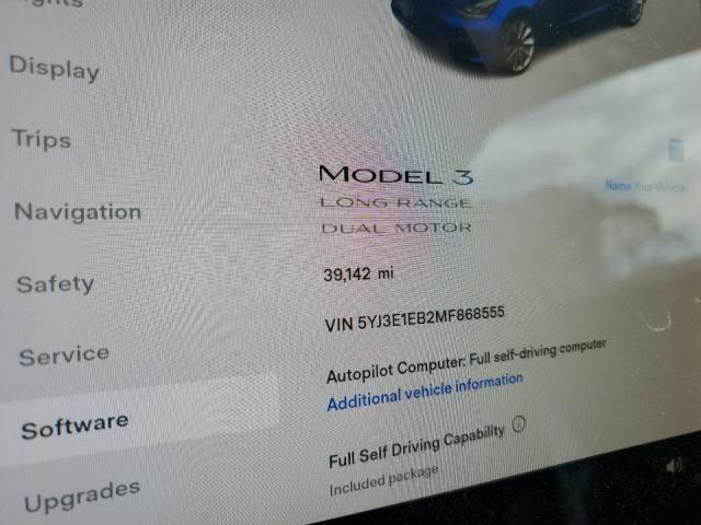 5YJ3E1EB2MF868555 - 2021 TESLA MODEL 3 BLUE photo 9