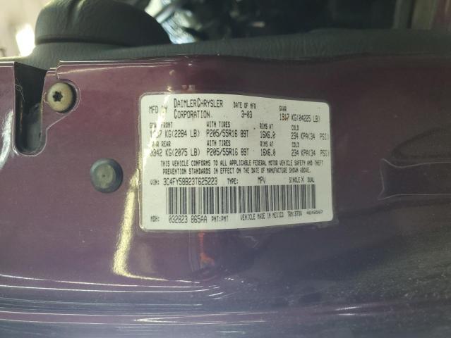 3C4FY58B23T625223 - 2003 CHRYSLER PT CRUISER TOURING PURPLE photo 12