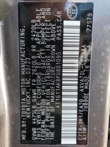 4T1G11AK8PU801095 - 2023 TOYOTA CAMRY SE NIGHT SHADE GRAY photo 12