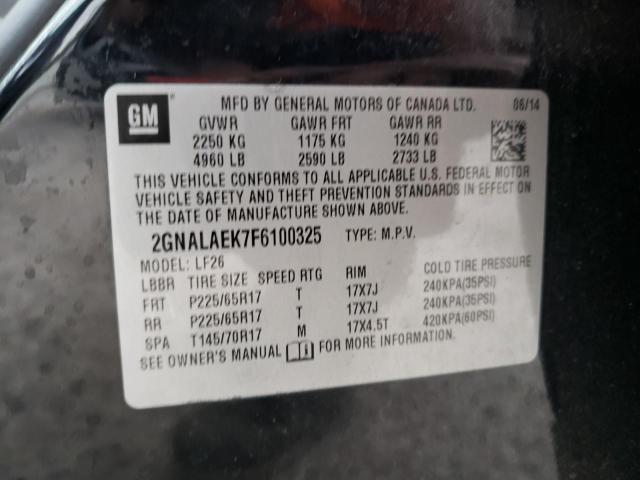 2GNALAEK7F6100325 - 2015 CHEVROLET EQUINOX LS BLACK photo 14