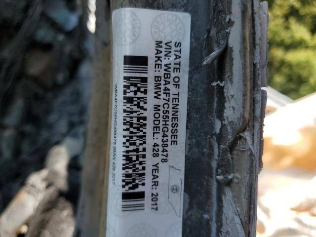 WBA4F7C55HG438478 - 2017 BMW 430I GRAN COUPE BURN photo 12