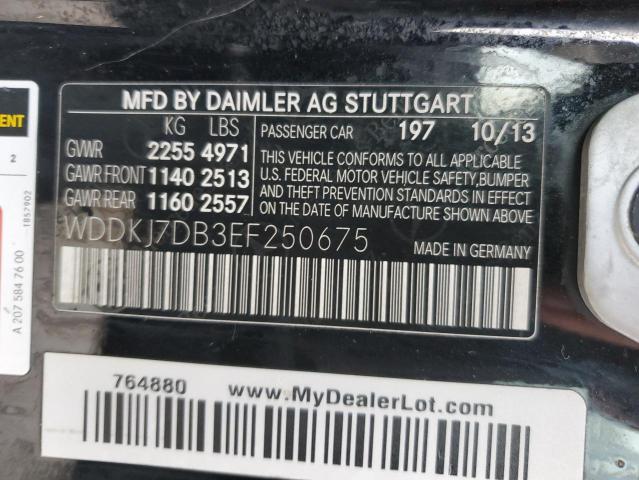 WDDKJ7DB3EF250675 - 2014 MERCEDES-BENZ E 550 BLACK photo 12