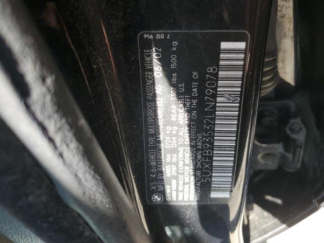 5UXFB93532LN79078 - 2002 BMW X5 4.6IS BLACK photo 12