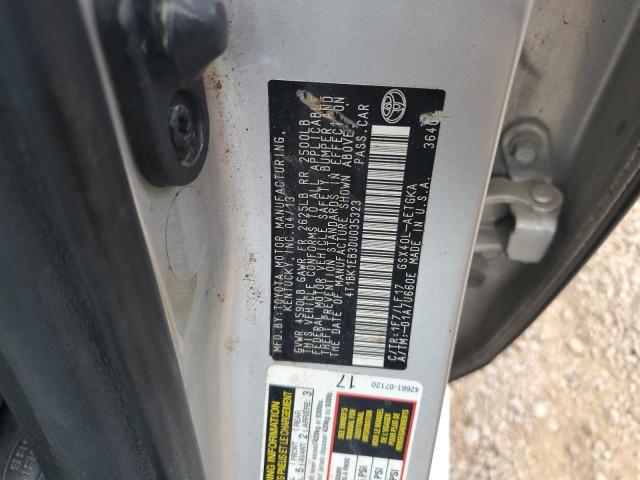 4T1BK1EB3DU035323 - 2013 TOYOTA AVALON BASE 银色 照片 12