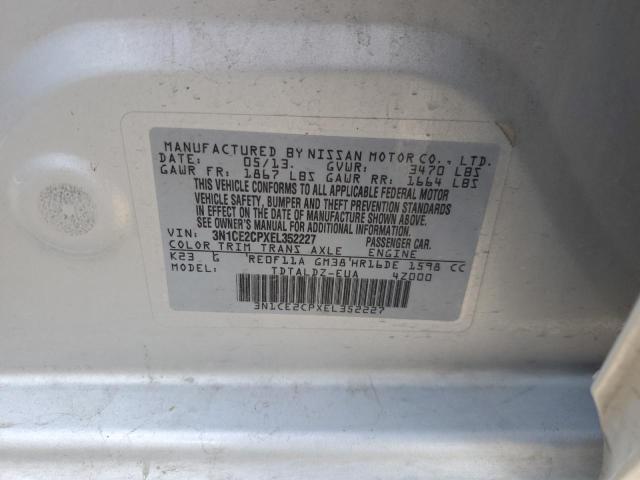 3N1CE2CPXEL352227 - 2014 NISSAN VERSA NOTE S SILVER photo 12