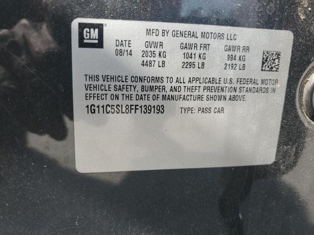 1G11C5SL8FF139193 - 2015 CHEVROLET MALIBU 1LT 石墨色 照片 12
