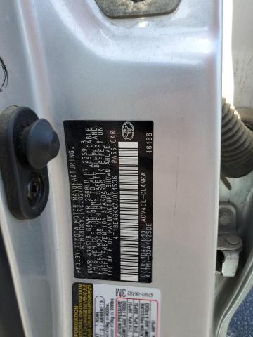 4T1BE46KX7U001536 - 2007 TOYOTA CAMRY CE SILVER photo 12