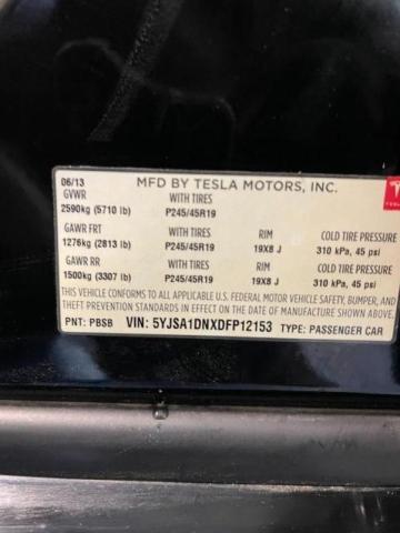 5YJSA1DNXDFP12153 - 2013 TESLA MODEL S Սև լուսանկար 10