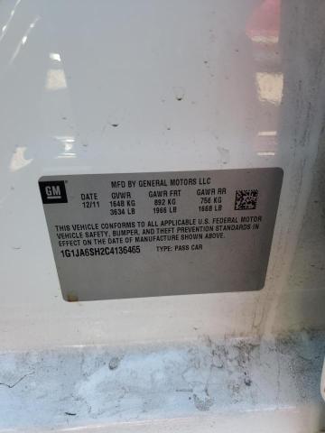 1G1JA6SH2C4136465 - 2012 CHEVROLET SONIC LS WHITE photo 12