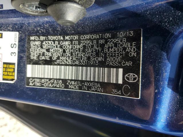 JTDZN3EU4E3311913 - 2014 TOYOTA PRIUS V BLUE photo 13